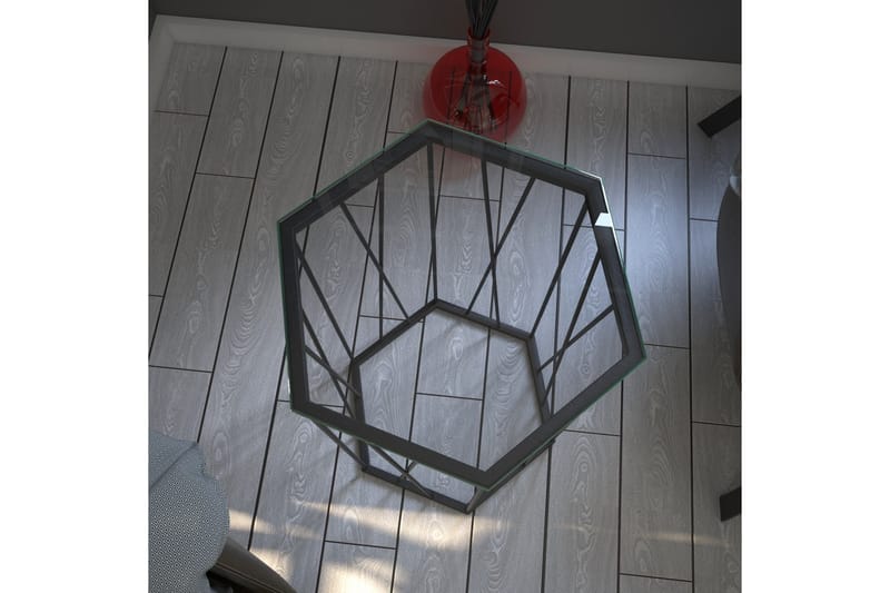 Falan Sidobord 40 cm Hexagon - Svart/Silver - Möbler - Bord & matgrupper - Avlastningsbord - Lampbord