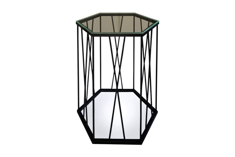 Falan Sidobord 40 cm Hexagon - Svart/Silver - Möbler - Bord & matgrupper - Avlastningsbord - Lampbord