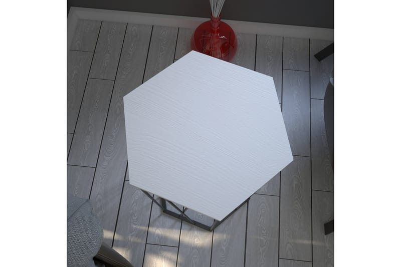 Falan Sidobord 40 cm Hexagon - Vit/Svart - Lampbord - Brickbord & småbord