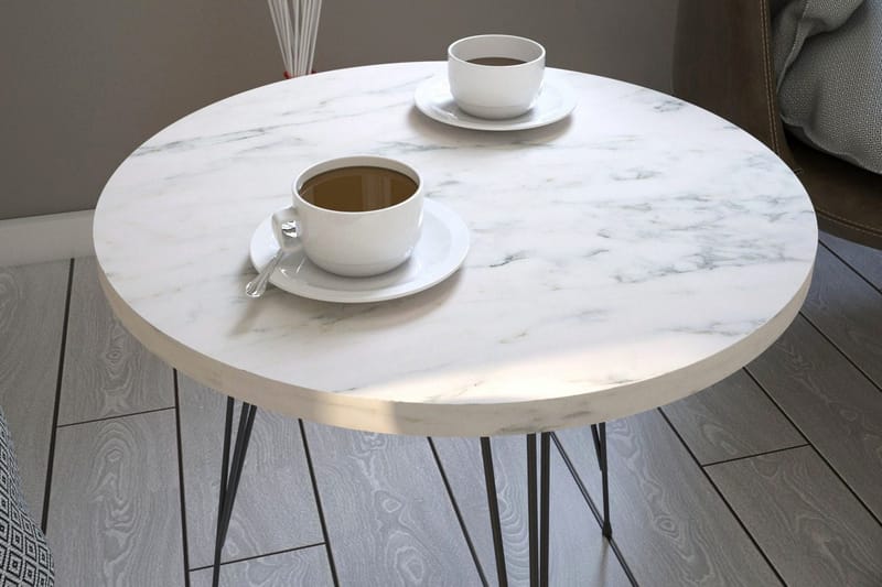 Falan Sidobord 40 cm - Vit/Svart - Möbler - Bord & matgrupper - Avlastningsbord - Lampbord