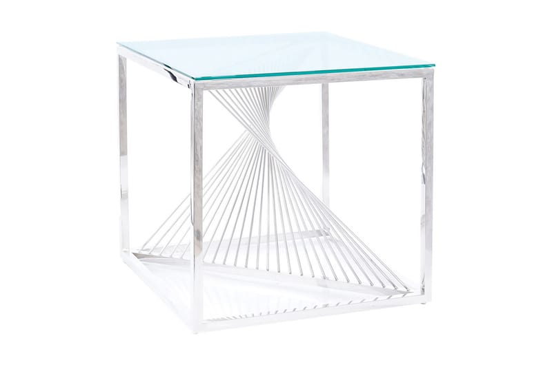 Flamo Sidobord 55 cm - Transparent Glas/Silver - Lampbord - Brickbord & småbord