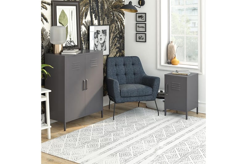 Franklin Sidobord 38x40 cm Grå - Dorel Home - Möbler - Bord & matgrupper - Avlastningsbord - Lampbord