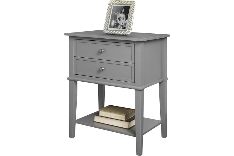 Franklin Sidobord 56 cm 2 Lådor Grå - Dorel Home - Möbler - Bord & matgrupper - Avlastningsbord - Lampbord
