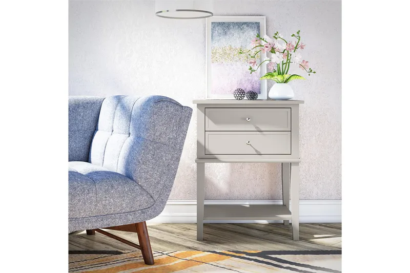 Franklin Sidobord 56x39 cm Beige - Queer Eye - Möbler - Bord & matgrupper - Avlastningsbord - Lampbord