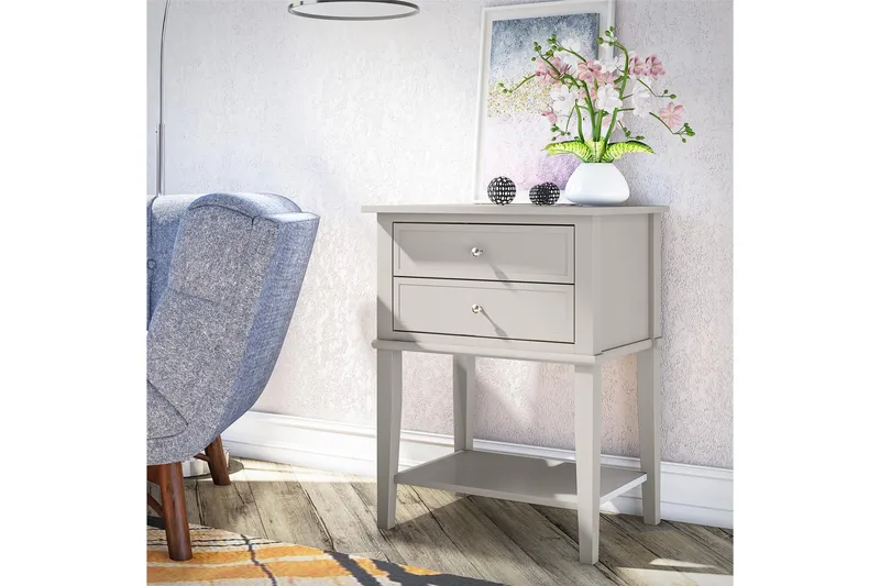 Franklin Sidobord 56x39 cm Beige - Queer Eye - Möbler - Bord & matgrupper - Avlastningsbord - Lampbord