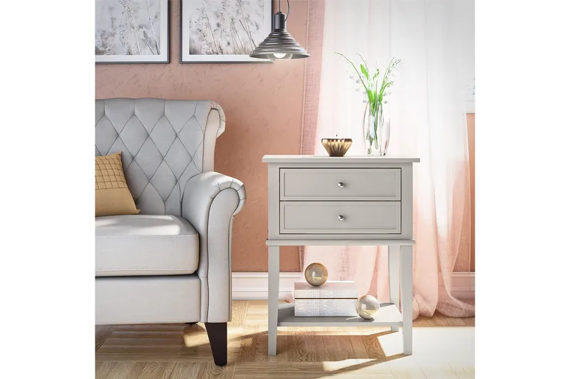 Franklin Sidobord 56x39 cm Beige - Queer Eye - Möbler - Bord & matgrupper - Avlastningsbord - Lampbord