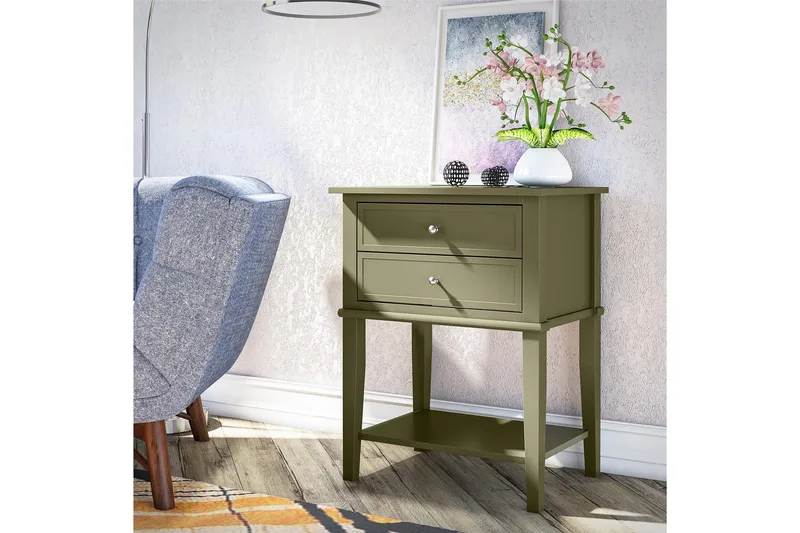 Franklin Sidobord 56x39 cm Olivgrön - Queer Eye - Möbler - Bord & matgrupper - Avlastningsbord - Lampbord