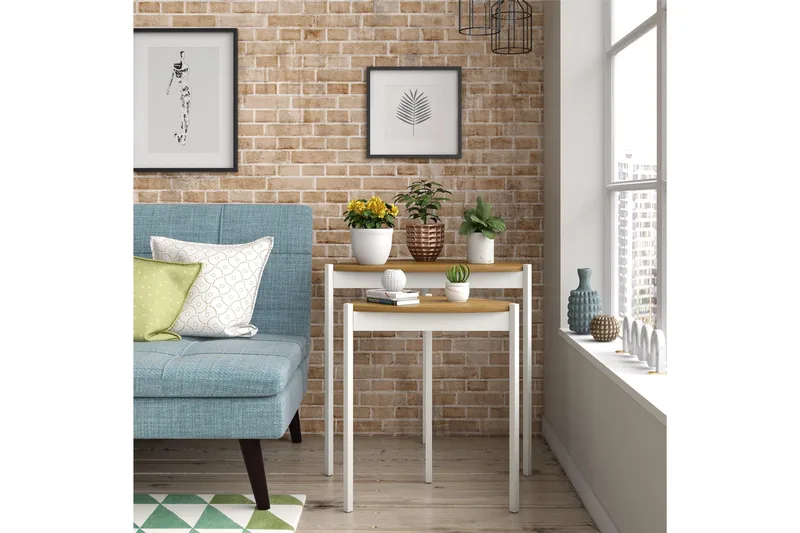 Genadi Sidobord - Vit - Möbler - Bord & matgrupper - Avlastningsbord - Lampbord