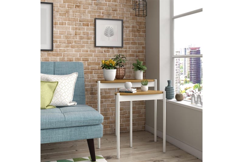 Genadi Sidobord - Vit - Möbler - Bord & matgrupper - Avlastningsbord - Lampbord