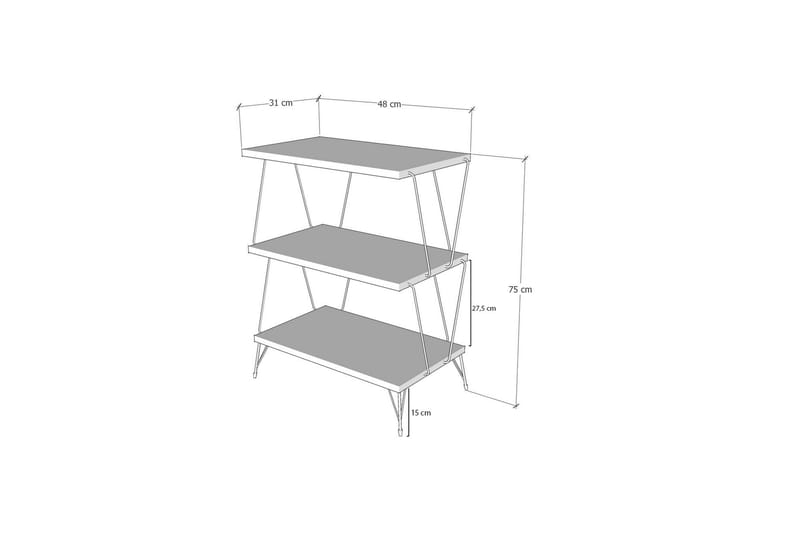 Igazz Sidobord 48 cm - Vit/Svart - Möbler - Bord & matgrupper - Avlastningsbord - Lampbord