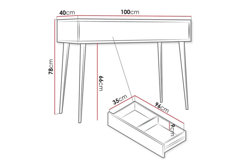 Kintore Sidobord 100 cm - Svart - Möbler - Bord & matgrupper - Avlastningsbord - Lampbord