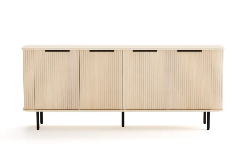 Kopparbo Ribbad Sideboard med Förvaring - Vitlaserad / Ljus Ek / Trä - Förvaring - Förvaringsmöbler - Sideboard & skänk
