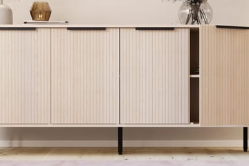 Kopparbo Ribbad Sideboard med Förvaring - Vitlaserad / Ljus Ek / Trä - Förvaring - Förvaringsmöbler - Sideboard & skänk