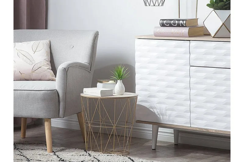 Lanark Sidobord 40 cm, Guld