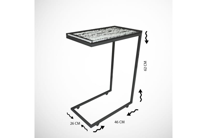 Maddeson Sidobord 46 cm - Ljus Natur/Svart - Lampbord - Brickbord & småbord