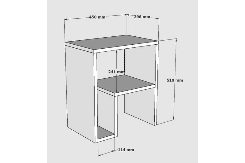 Malem Sidobord 52 cm 2 Hyllor - Vit - Möbler - Bord & matgrupper - Avlastningsbord - Lampbord
