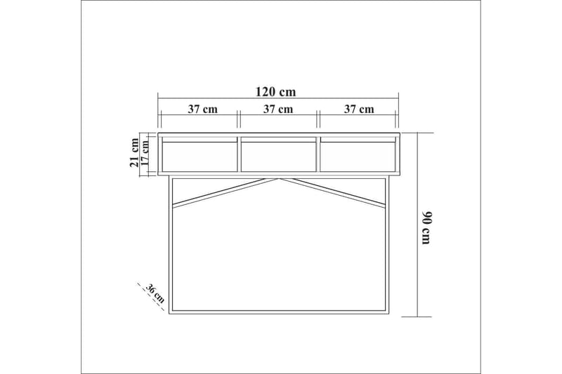 Mijara Sidobord 120 cm - Mörkbrun/Svart - Lampbord - Brickbord & småbord