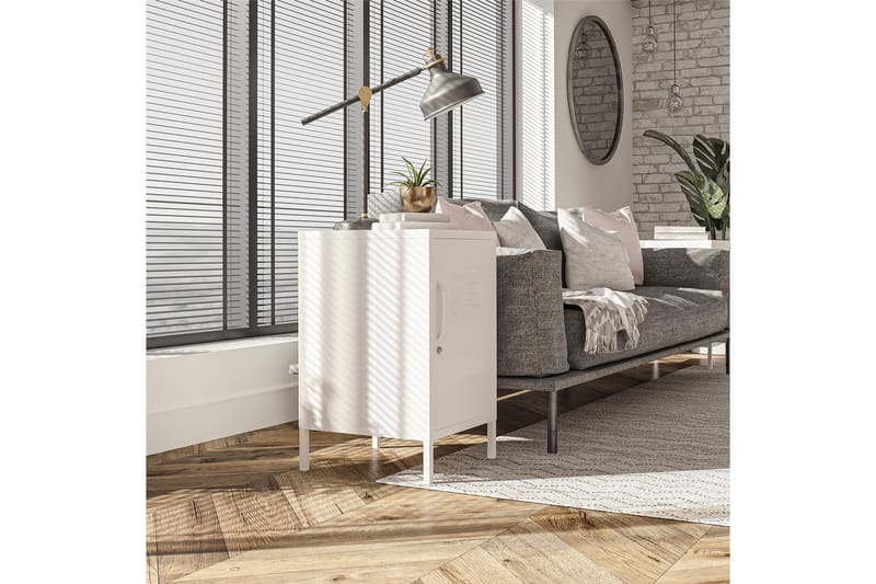 Mission District Sidobord 38x40 cm Vit - Dorel Home - Möbler - Bord & matgrupper - Avlastningsbord - Lampbord