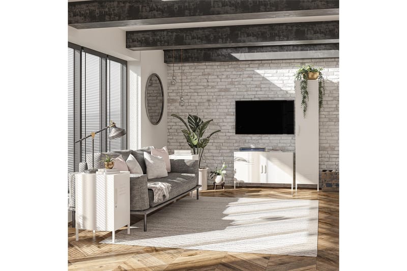 Mission District Sidobord 38x40 cm Vit - Dorel Home - Möbler - Bord & matgrupper - Avlastningsbord - Lampbord