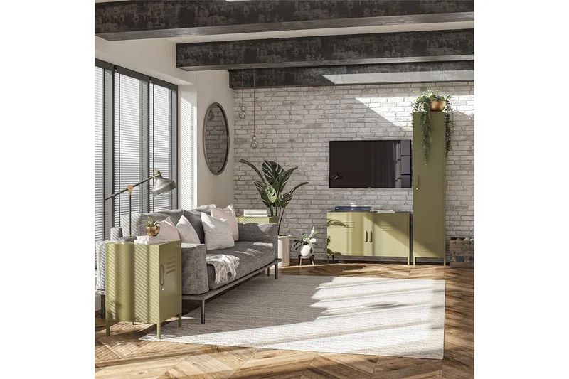 Moriah Sidobord 38x40 cm Olivgrön - Dorel Home - Möbler - Bord & matgrupper - Avlastningsbord - Lampbord