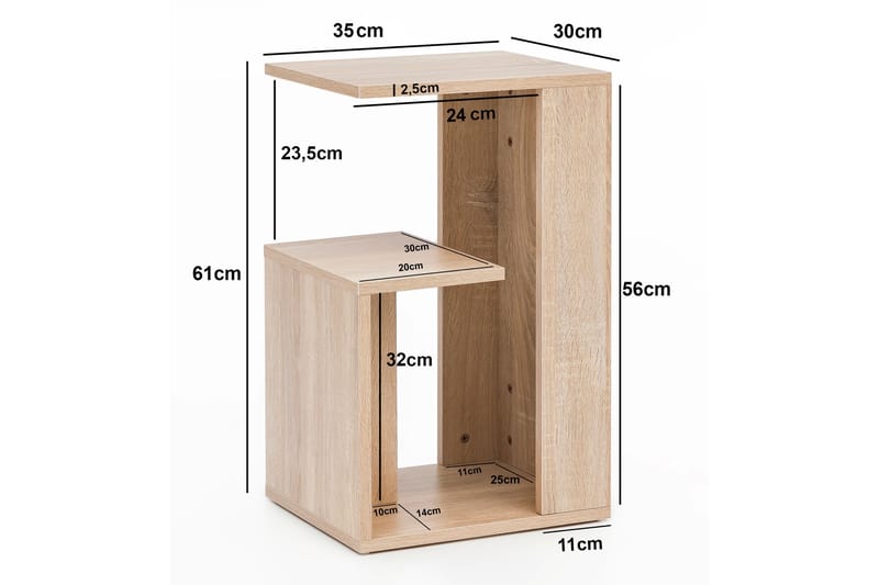 Moyinoluwa Sidobord 35 cm - Trä/natur - Möbler - Bord & matgrupper - Avlastningsbord - Lampbord