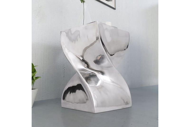 Pall/sidobord vriden form aluminium silver - Silver - Möbler - Bord & matgrupper - Avlastningsbord - Lampbord