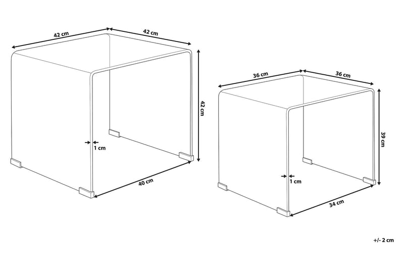 Prestina Sidobord 2-Pack - Transparent - Lampbord - Brickbord & småbord