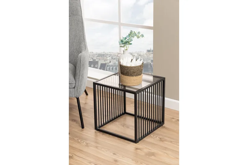 Saklani Sidobord 40x40 cm - Grå - Möbler - Bord & matgrupper - Avlastningsbord - Lampbord