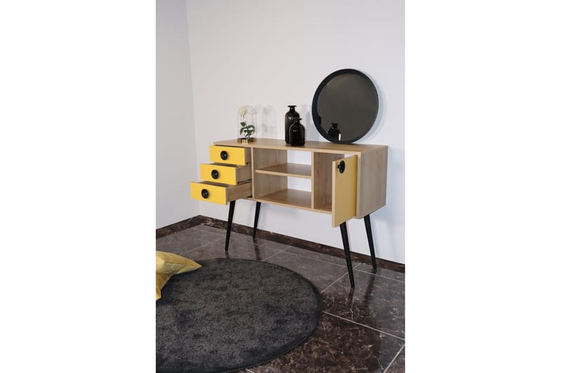 Sidobord 120 cm - Guld/Natur/Gul - Möbler - Bord & matgrupper - Avlastningsbord - Lampbord