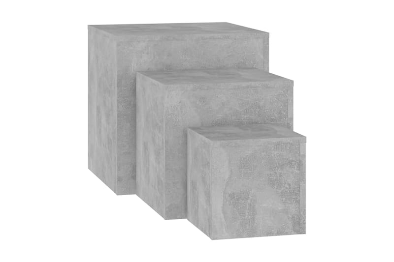 Sidobord 3 st betonggrå spånskiva - Grå - Lampbord - Brickbord & småbord