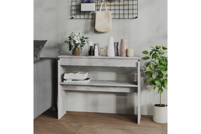 Sidobord betonggrå 102x30x80 cm spånskiva - Grå - Möbler - Bord & matgrupper - Avlastningsbord - Lampbord