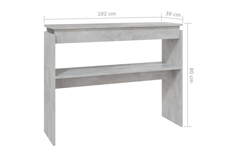 Sidobord betonggrå 102x30x80 cm spånskiva - Grå - Möbler - Bord & matgrupper - Avlastningsbord - Lampbord