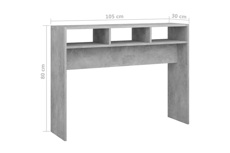 Sidobord betonggrå 105x30x80 cm spånskiva - Grå - Möbler - Bord & matgrupper - Avlastningsbord - Lampbord