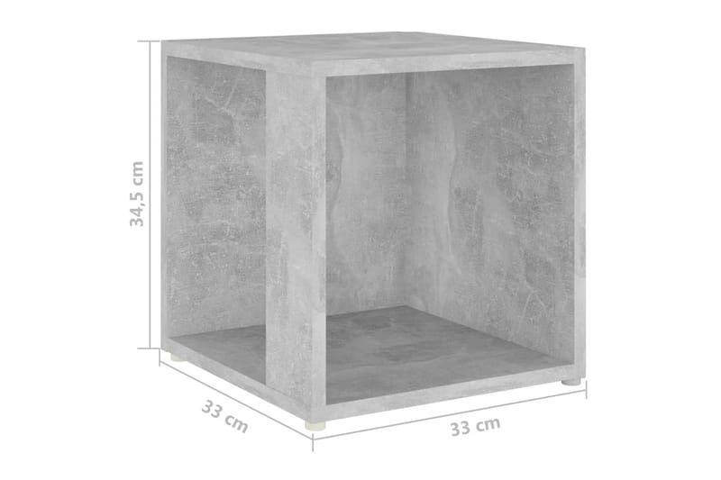 Sidobord betonggrå 33x33x34,5 cm spånskiva - Grå - Lampbord - Brickbord & småbord