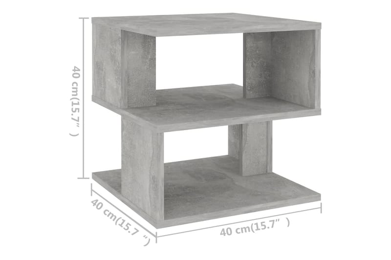 Sidobord betonggrå 40x40x40 cm spånskiva - Grå - Lampbord - Brickbord & småbord