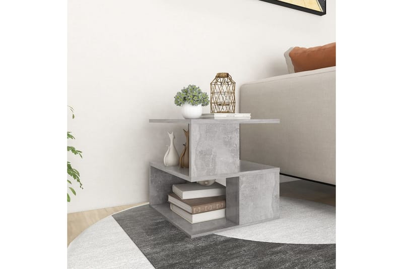 Sidobord betonggrå 40x40x40 cm spånskiva - Grå - Lampbord - Brickbord & småbord