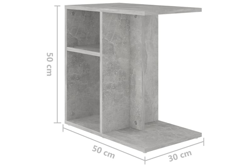 Sidobord betonggrå 50x30x50 cm spånskiva - Grå - Lampbord - Brickbord & småbord