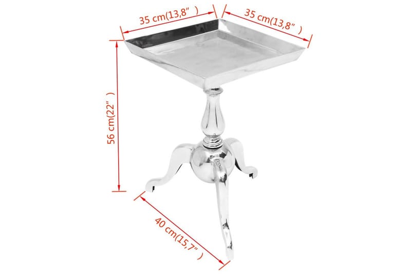 Sidobord fyrkantigt aluminium silver - Silver - Möbler - Bord & matgrupper - Avlastningsbord - Lampbord