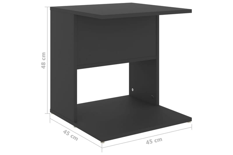 Sidobord grå 45x45x48 cm spånskiva - Grå - Lampbord - Brickbord & småbord