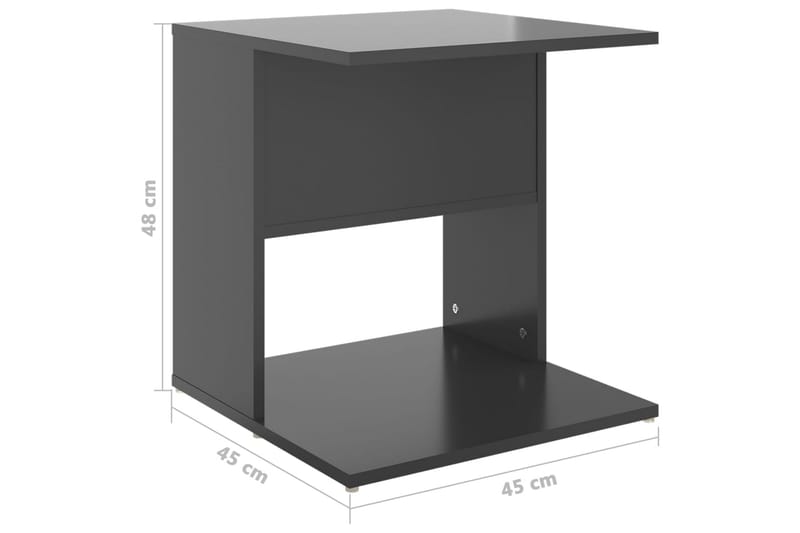 Sidobord grå högglans 45x45x48 cm spånskiva - Grå - Möbler - Bord & matgrupper - Avlastningsbord - Lampbord
