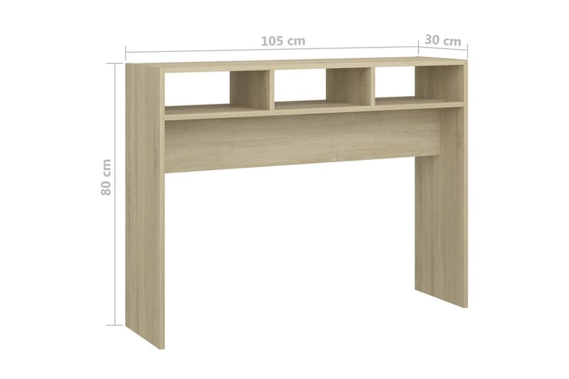 Sidobord sonoma-ek 105x30x80 cm spånskiva - Brun - Möbler - Bord & matgrupper - Avlastningsbord - Lampbord