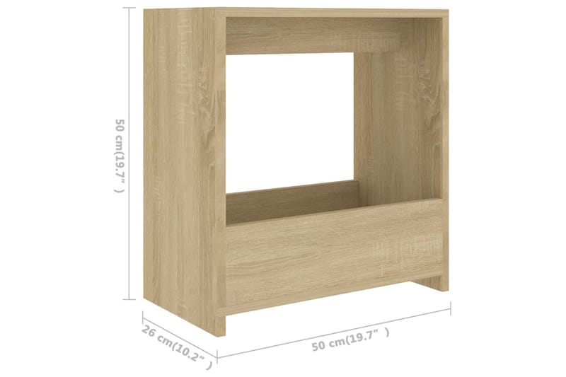 Sidobord sonoma-ek 50x26x50 cm spånskiva - Brun - Möbler - Bord & matgrupper - Avlastningsbord - Lampbord