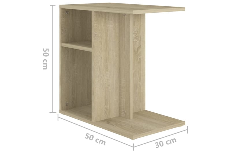 Sidobord sonoma-ek 50x30x50 cm spånskiva - Brun - Möbler - Bord & matgrupper - Avlastningsbord - Lampbord