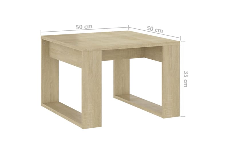 Sidobord sonoma-ek 50x50x35 cm spånskiva - Brun - Möbler - Bord & matgrupper - Avlastningsbord - Lampbord