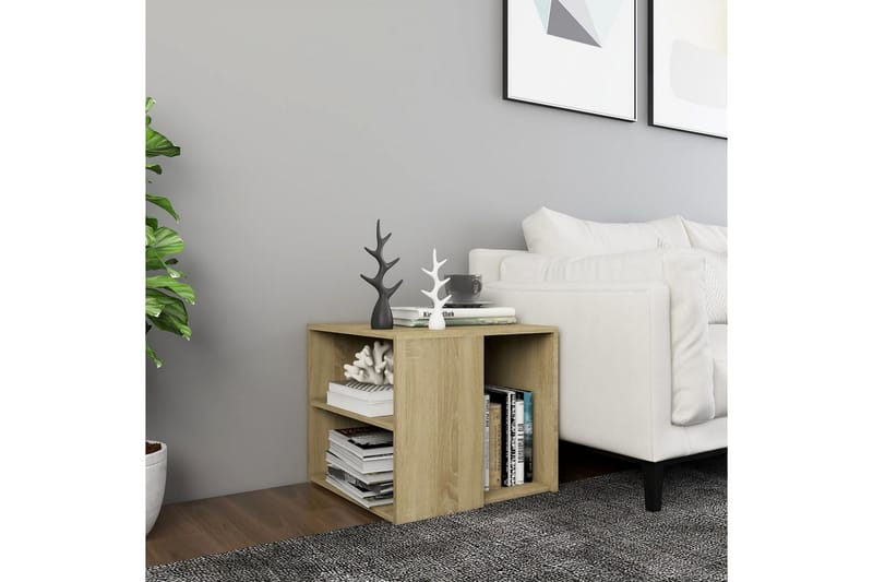 Sidobord sonoma-ek 50x50x45 cm spånskiva - Brun - Möbler - Bord & matgrupper - Avlastningsbord - Lampbord