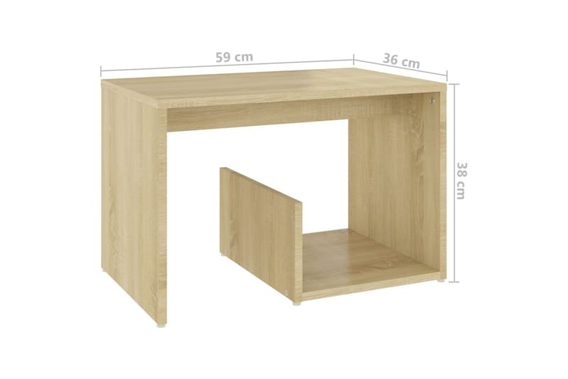 Sidobord sonoma-ek 59x36x38 cm spånskiva - Brun - Möbler - Bord & matgrupper - Avlastningsbord - Lampbord