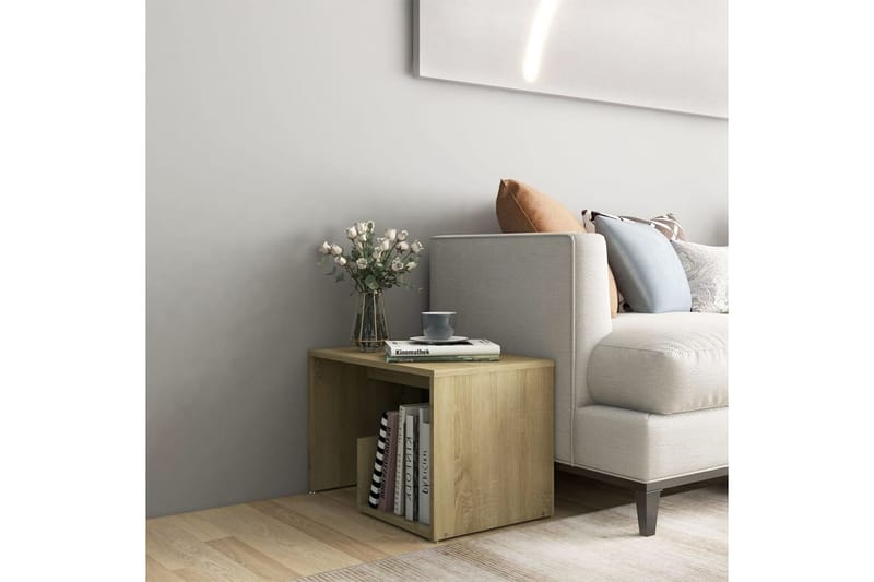 Sidobord sonoma-ek 59x36x38 cm spånskiva - Brun - Möbler - Bord & matgrupper - Avlastningsbord - Lampbord