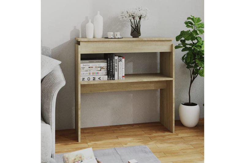 Sidobord sonoma-ek 80x30x80 cm spånskiva - Brun - Möbler - Bord & matgrupper - Avlastningsbord - Lampbord