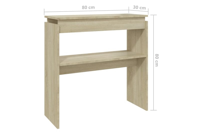 Sidobord sonoma-ek 80x30x80 cm spånskiva - Brun - Möbler - Bord & matgrupper - Avlastningsbord - Lampbord