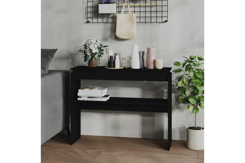 Sidobord svart 102x30x80 cm spånskiva - Svart - Möbler - Bord & matgrupper - Avlastningsbord - Lampbord